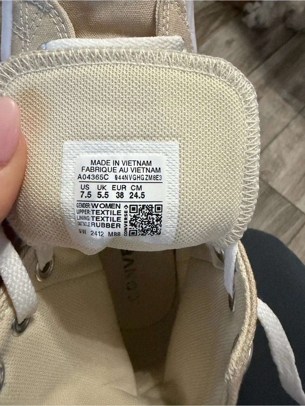Converse High-Top Canvas Sneakers - Beige & White